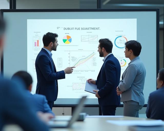 Cadenza consultants analyzing data on a whiteboard